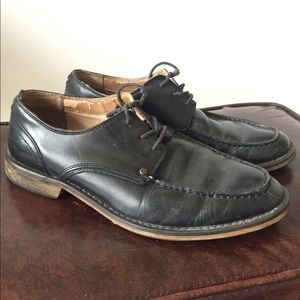 Classic black leather dress shoes